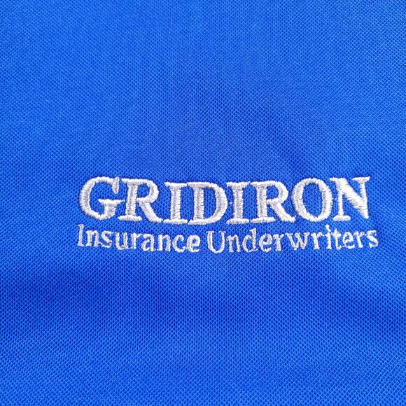 Nike Polo Shirt Mens Large Blue Golf Gridiron‎ Insurance Underwriters Embroidery - Picture 4 of 13